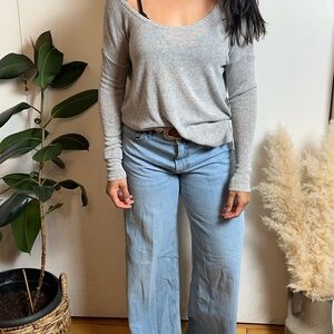 Gray Long Sleeve Top